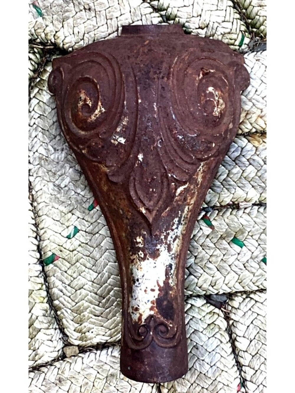 Vintage Cast Iron Owl Face Stove Tub Furniture Leg Marked Surprise 11"